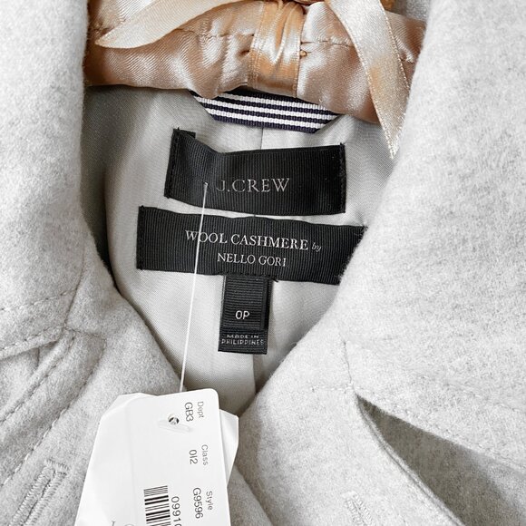 NWT J. Crew Andover Peacoat by Nelo Gori In Wool Cashmere - Heathered Gray | 0P - Picture 5 of 9